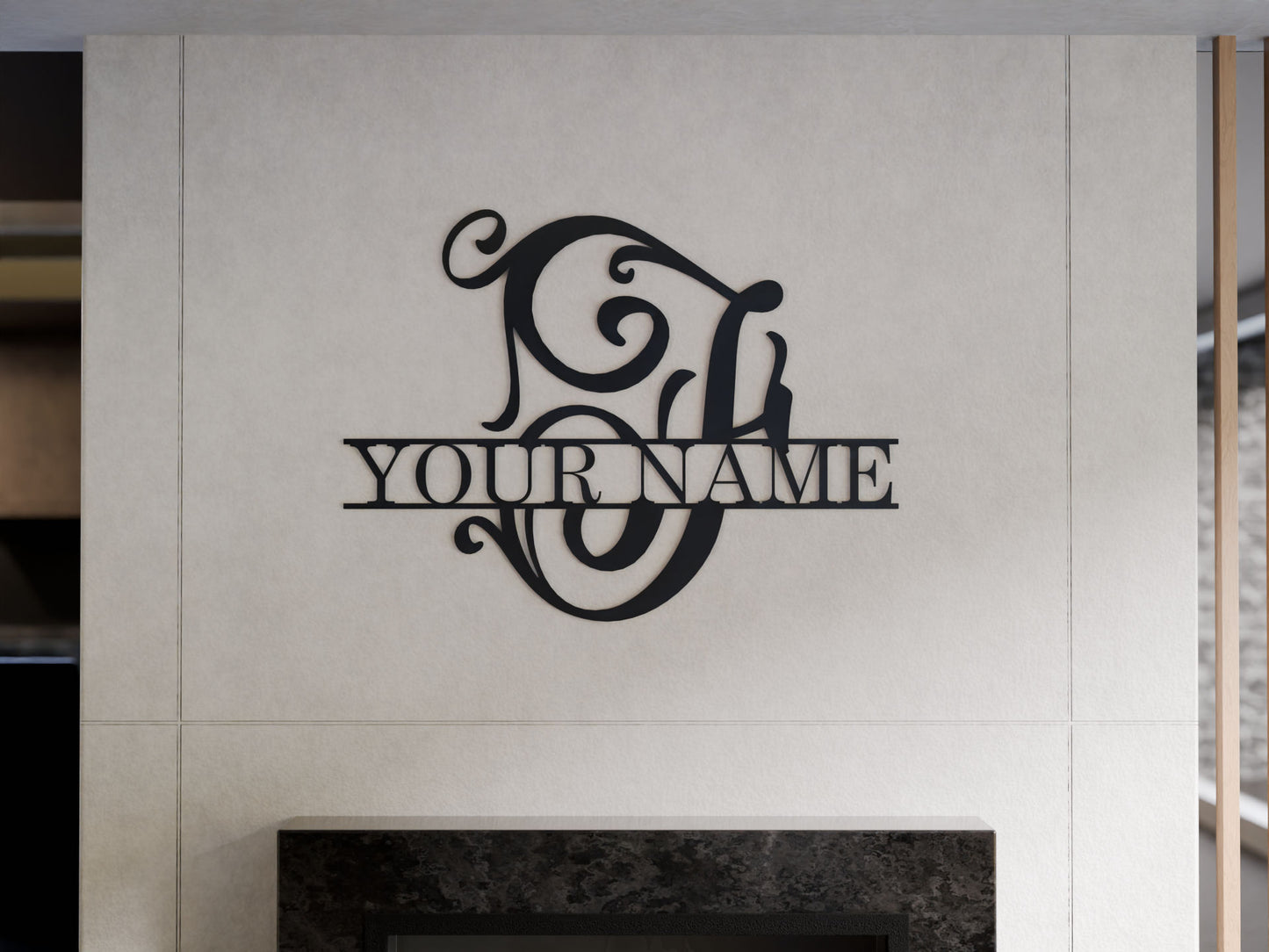Cursive Monogram with Custom Name