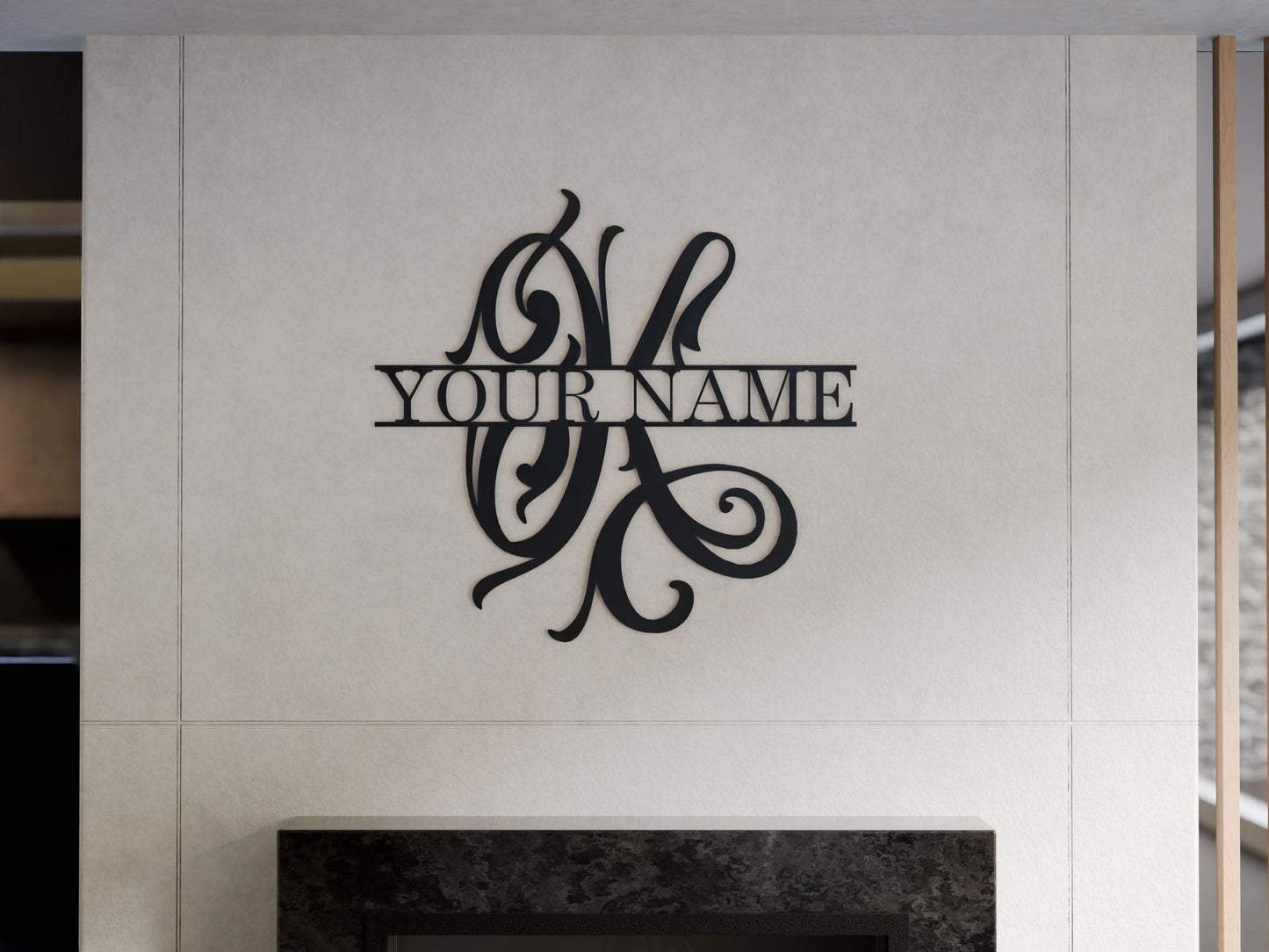 Cursive Monogram with Custom Name