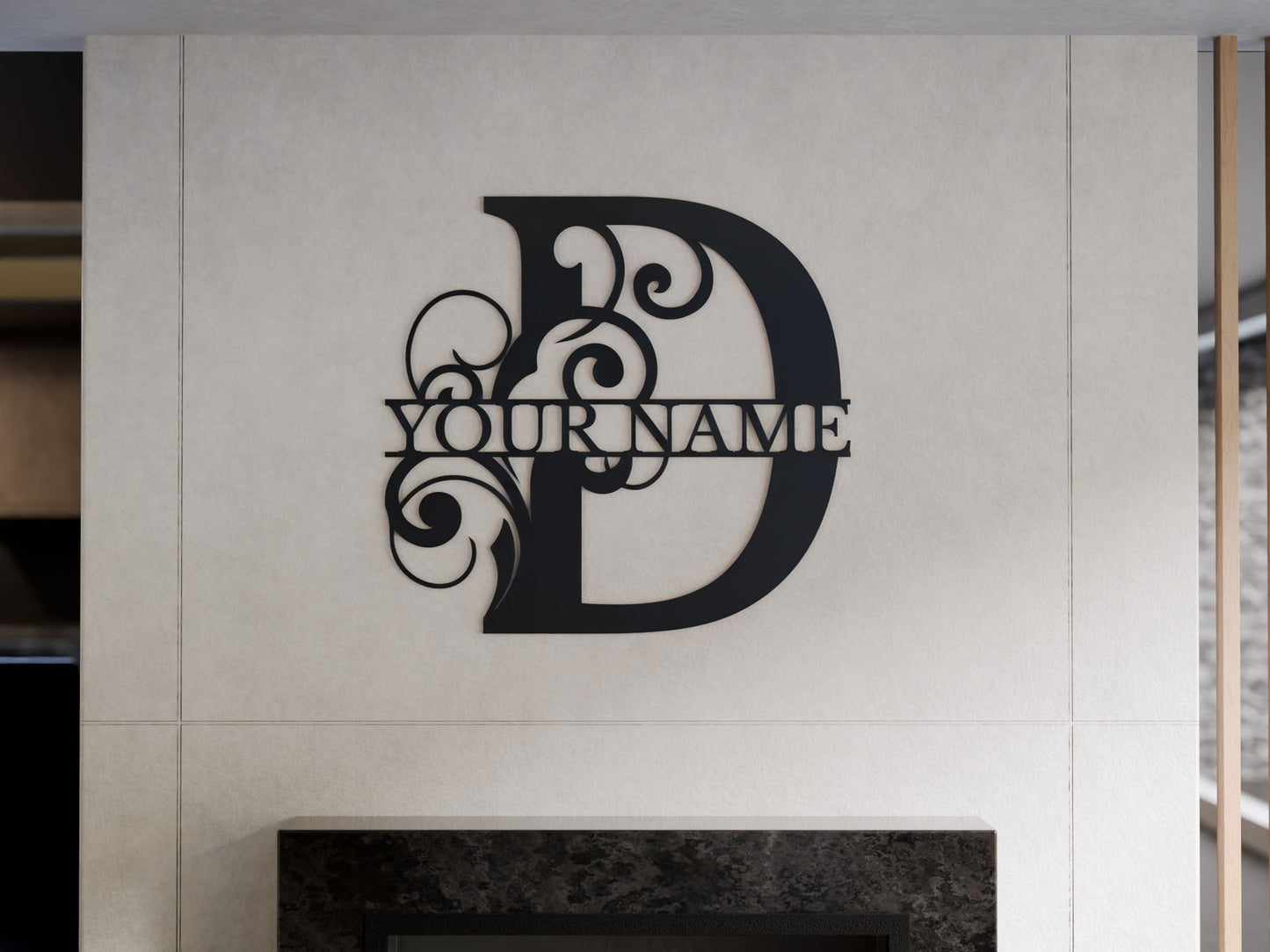 Floral Monogram with Custom Name