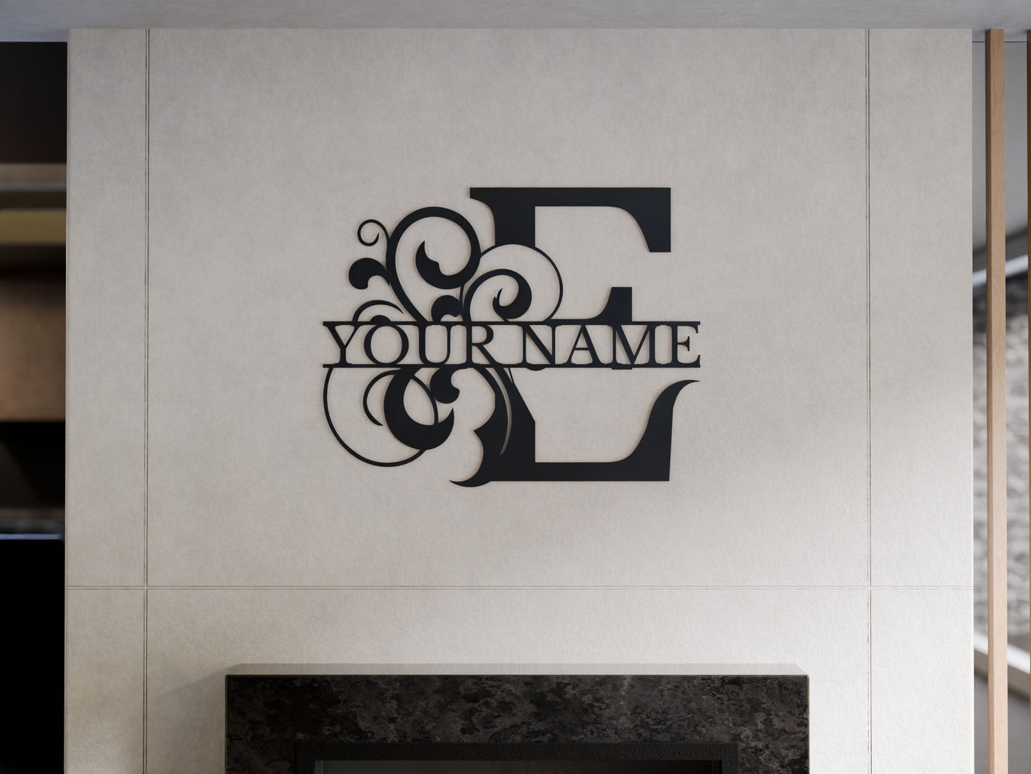 Floral Monogram with Custom Name