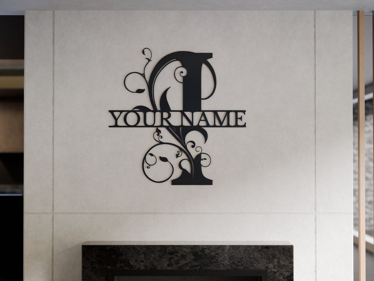 Floral Monogram with Custom Name