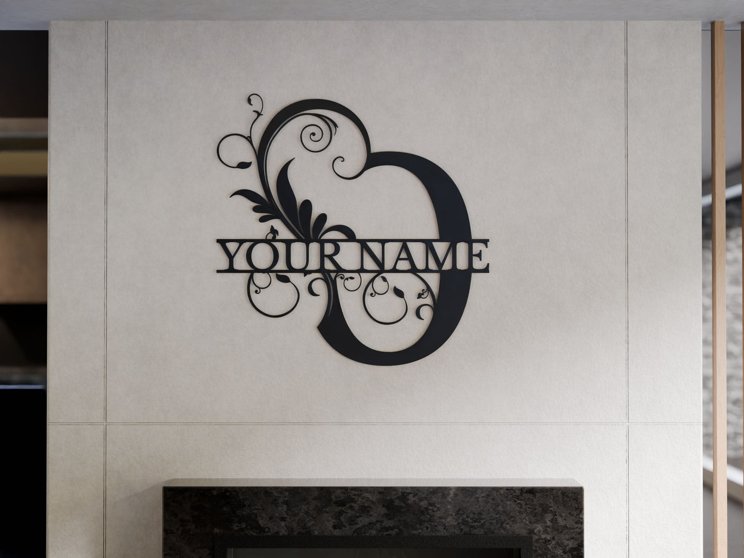 Floral Monogram with Custom Name