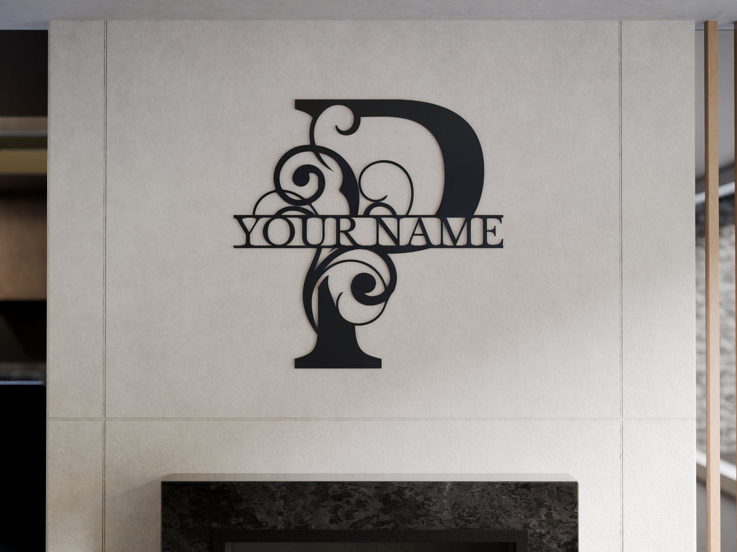 Floral Monogram with Custom Name
