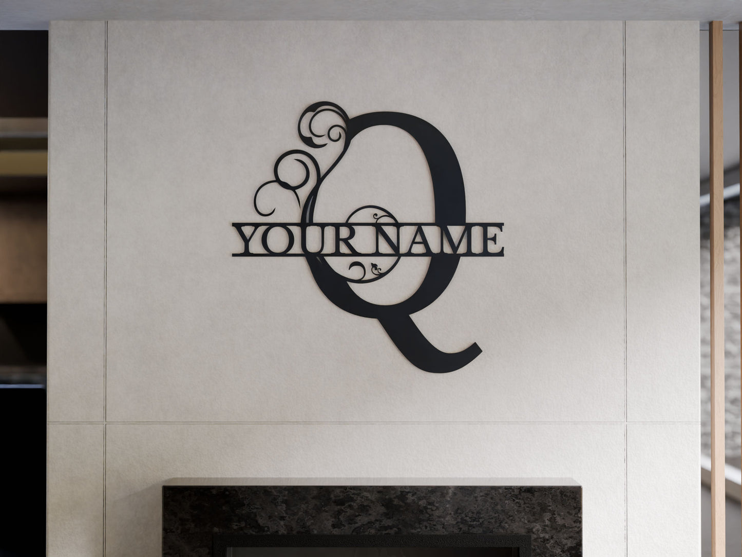 Floral Monogram with Custom Name