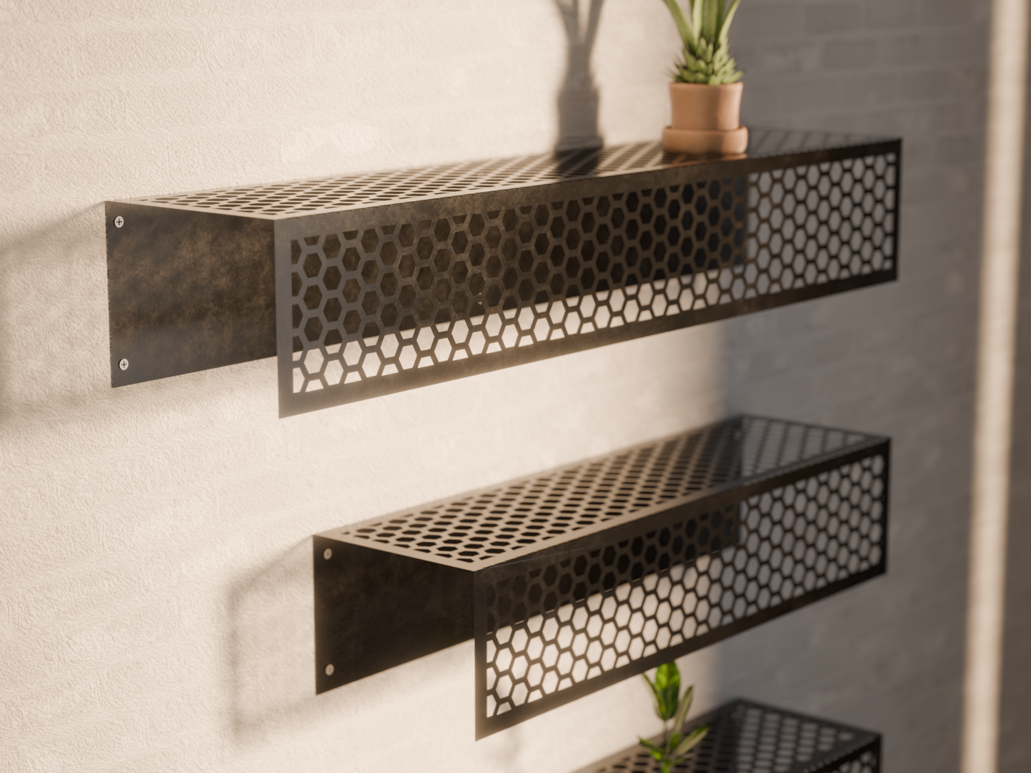 Metal Shelf - Hexagon