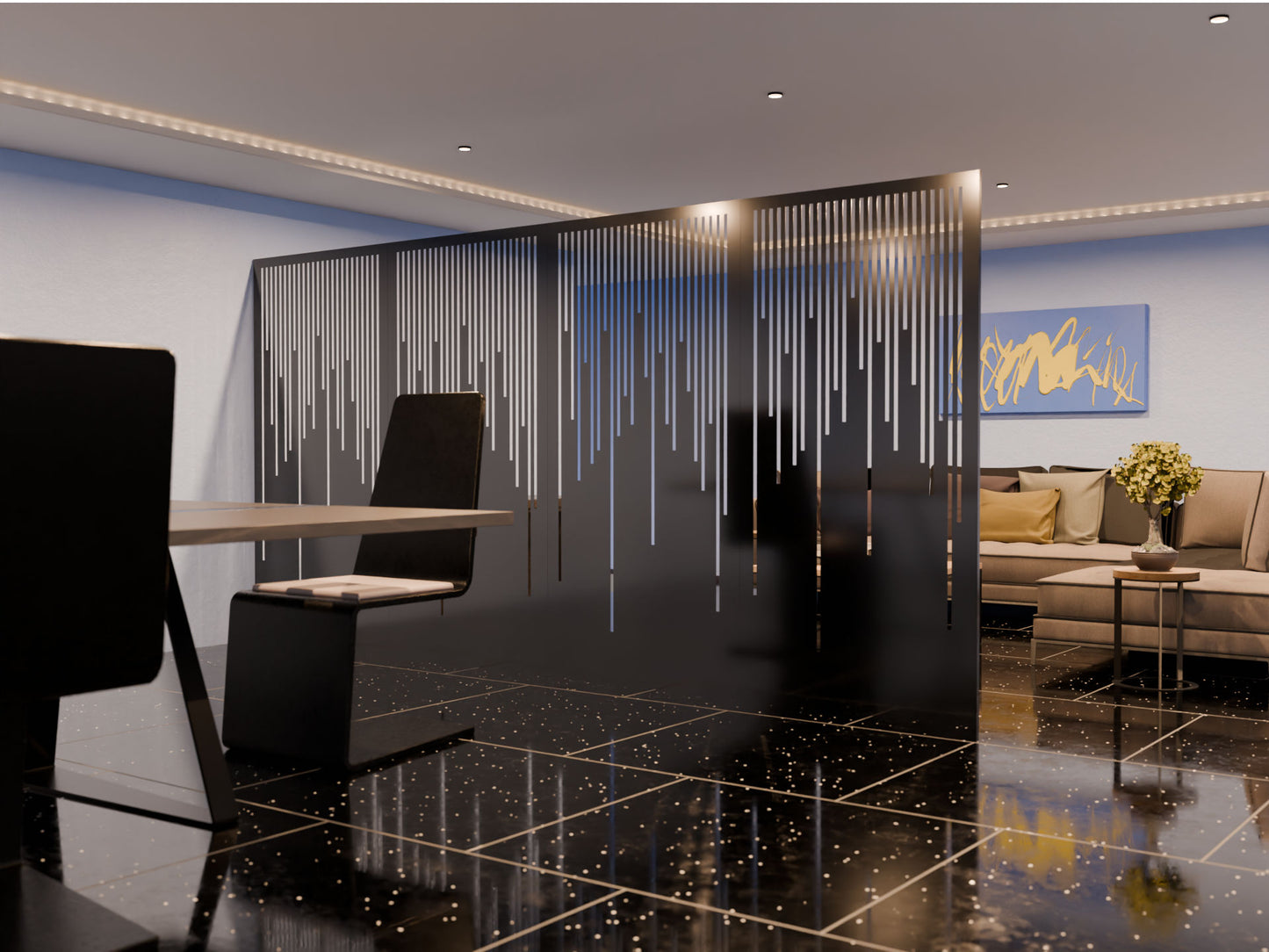 Vertical Lines Cascade Screen