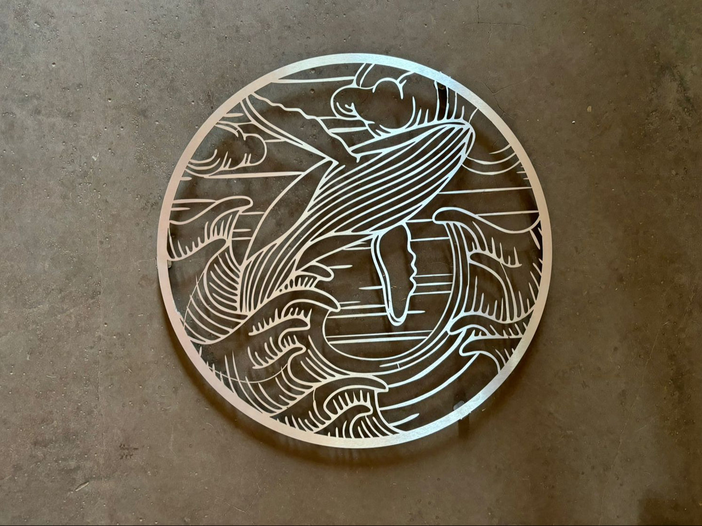 Whale Metal Wall Art Gold