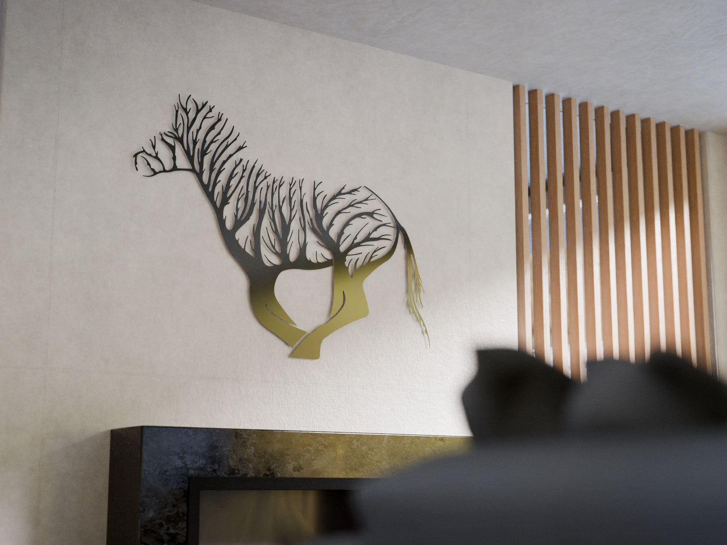 Zebra Abstract Metal Wall Art
