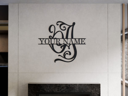 Cursive Monogram with Custom Name