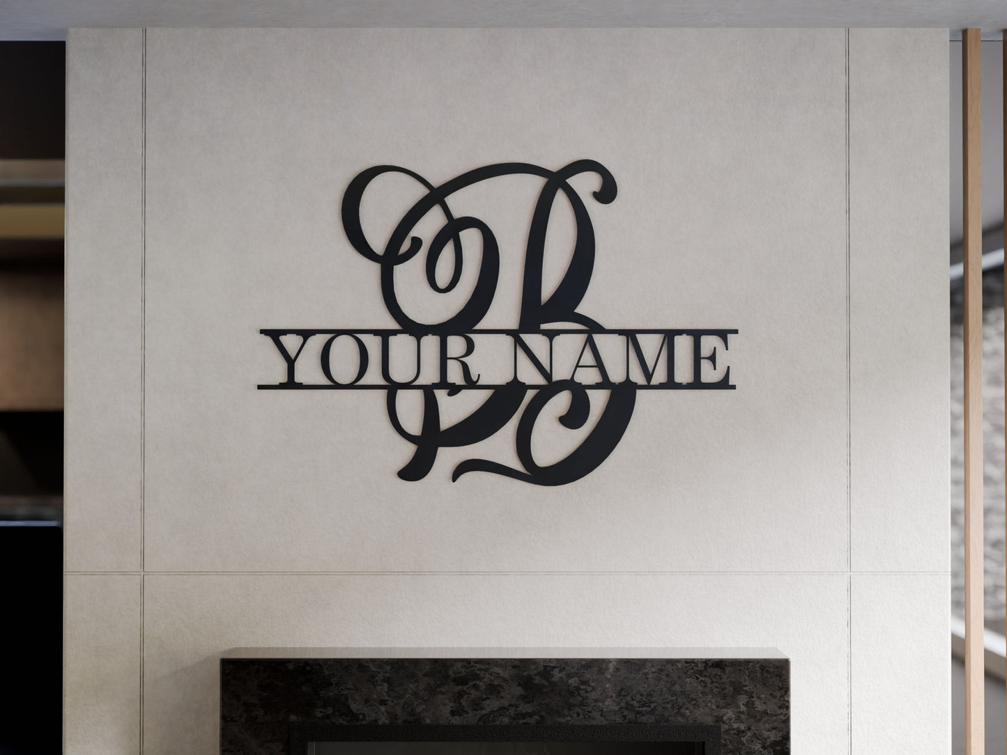 Cursive Monogram with Custom Name