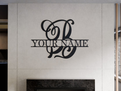 Cursive Monogram with Custom Name
