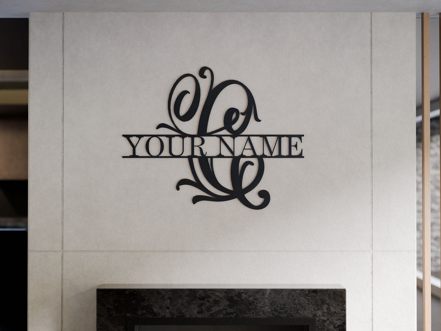 Cursive Monogram with Custom Name