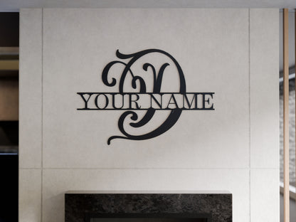 Cursive Monogram with Custom Name