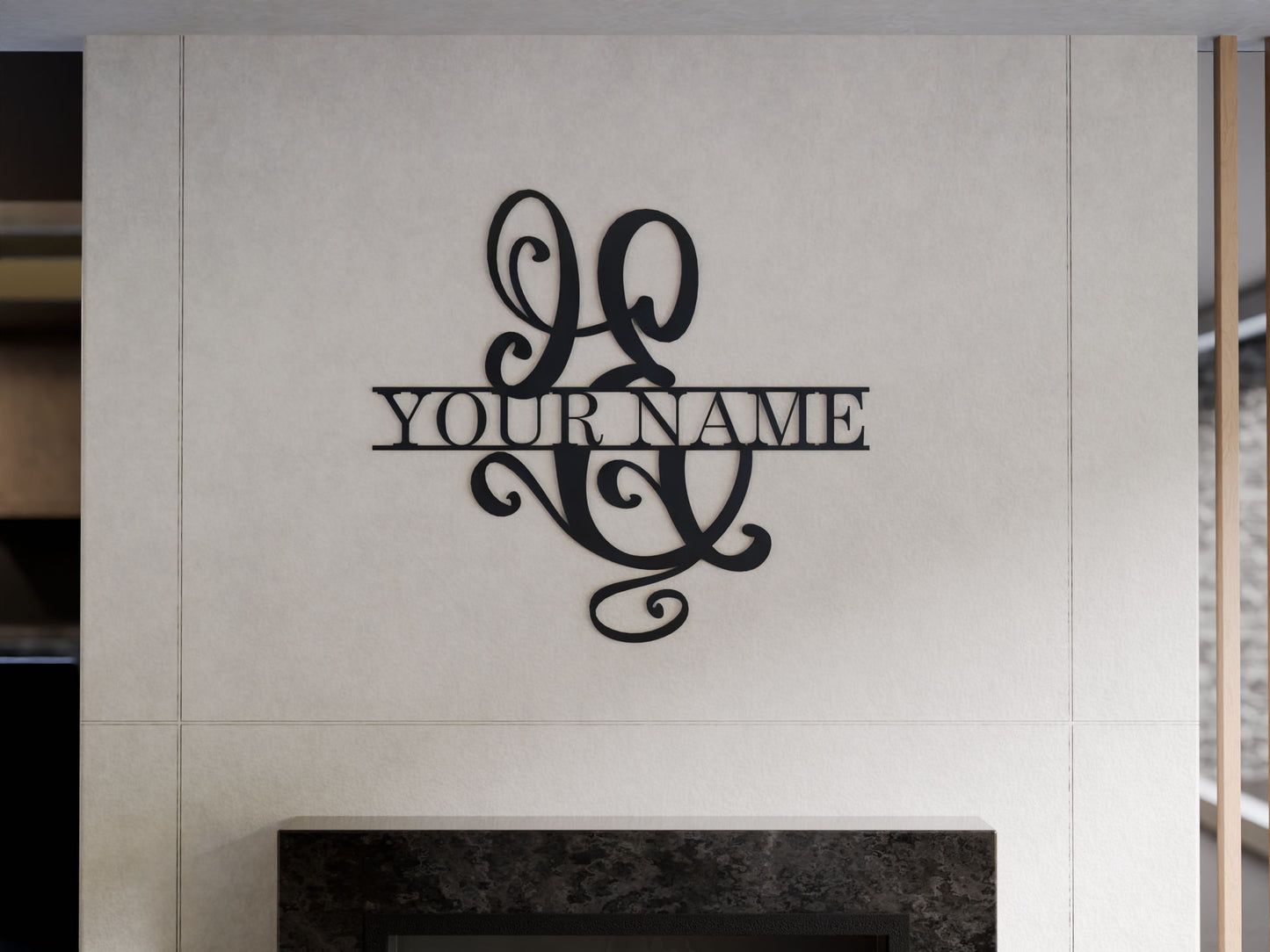 Cursive Monogram with Custom Name