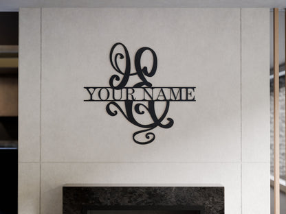 Cursive Monogram with Custom Name
