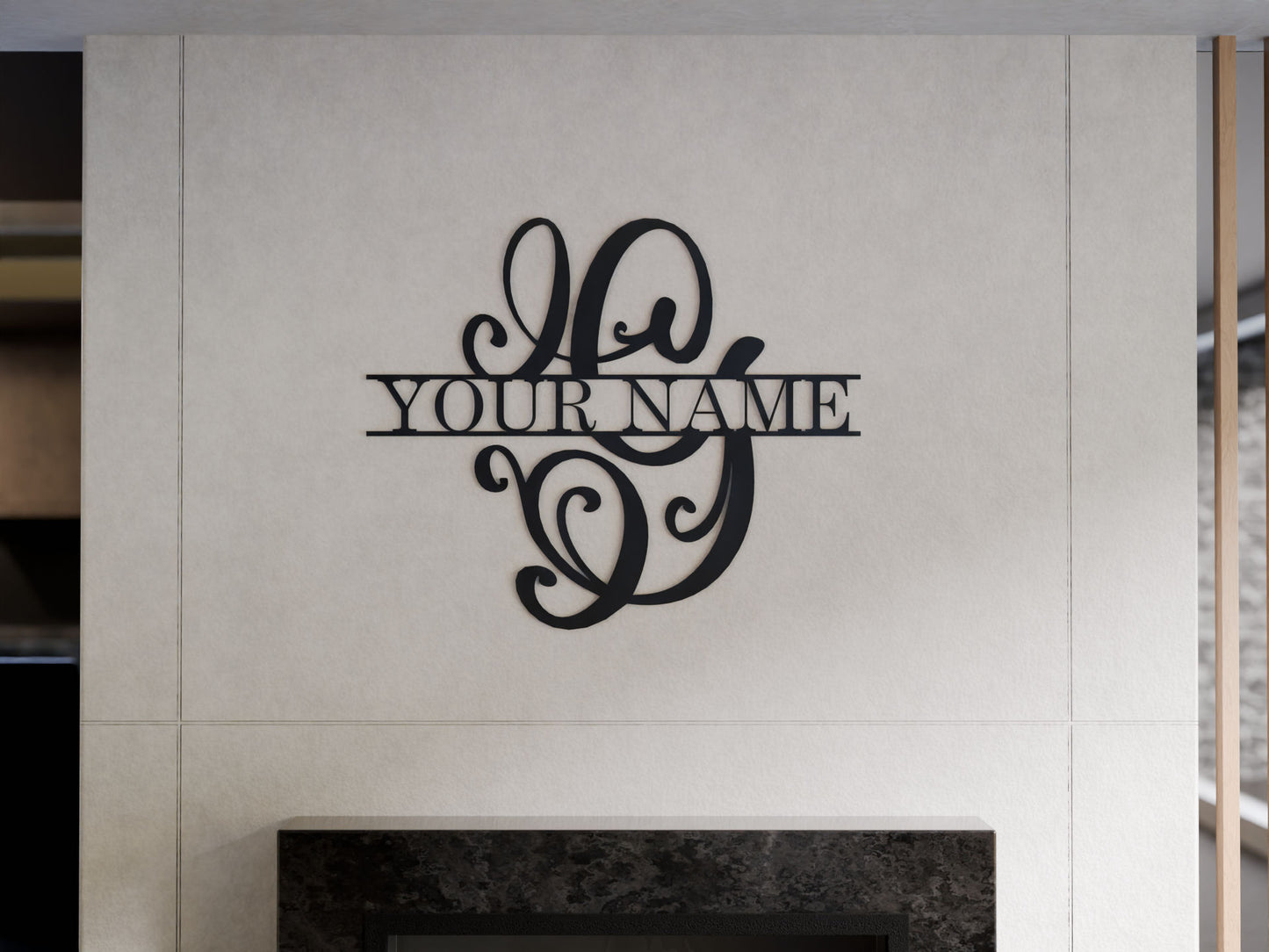 Cursive Monogram with Custom Name