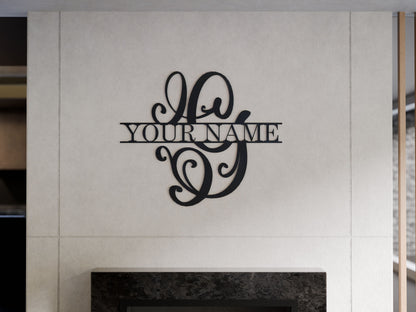 Cursive Monogram with Custom Name