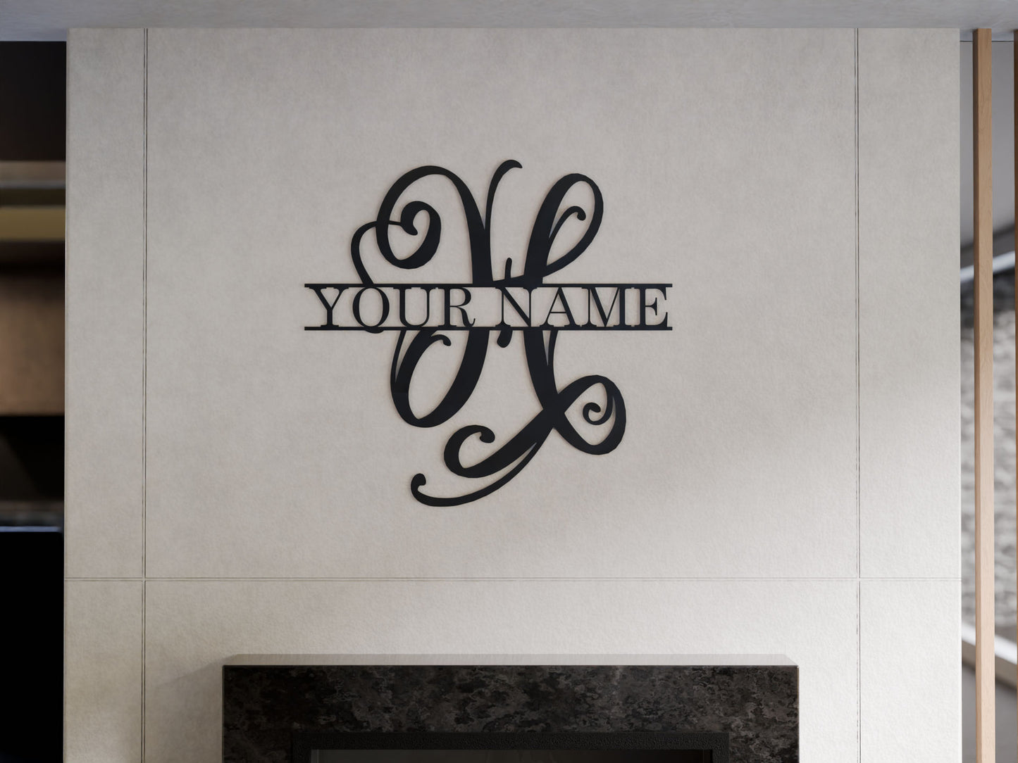 Cursive Monogram with Custom Name