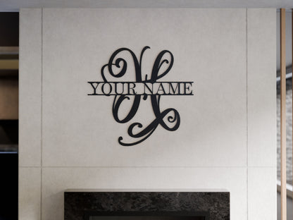 Cursive Monogram with Custom Name