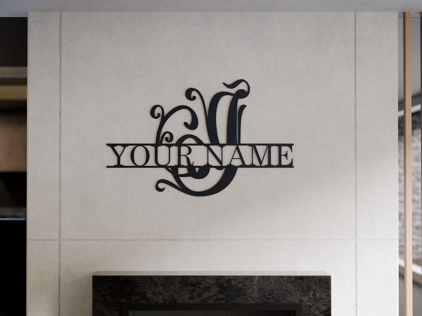 Cursive Monogram with Custom Name