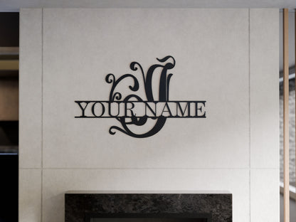 Cursive Monogram with Custom Name