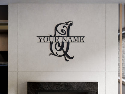 Cursive Monogram with Custom Name
