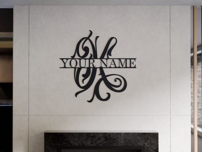 Cursive Monogram with Custom Name