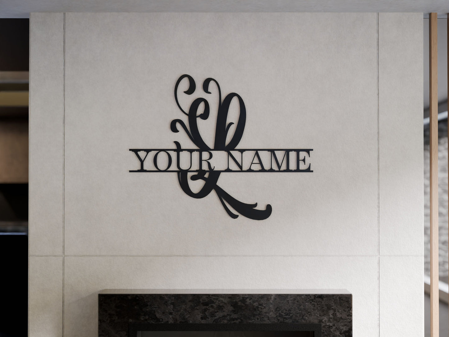 Cursive Monogram with Custom Name