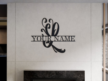 Cursive Monogram with Custom Name