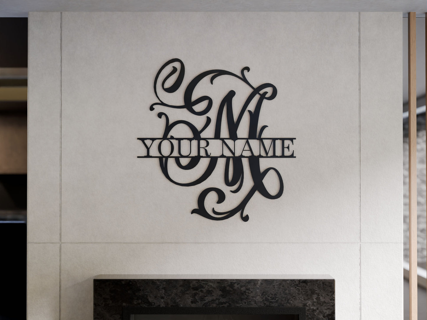 Cursive Monogram with Custom Name
