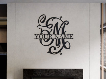 Cursive Monogram with Custom Name