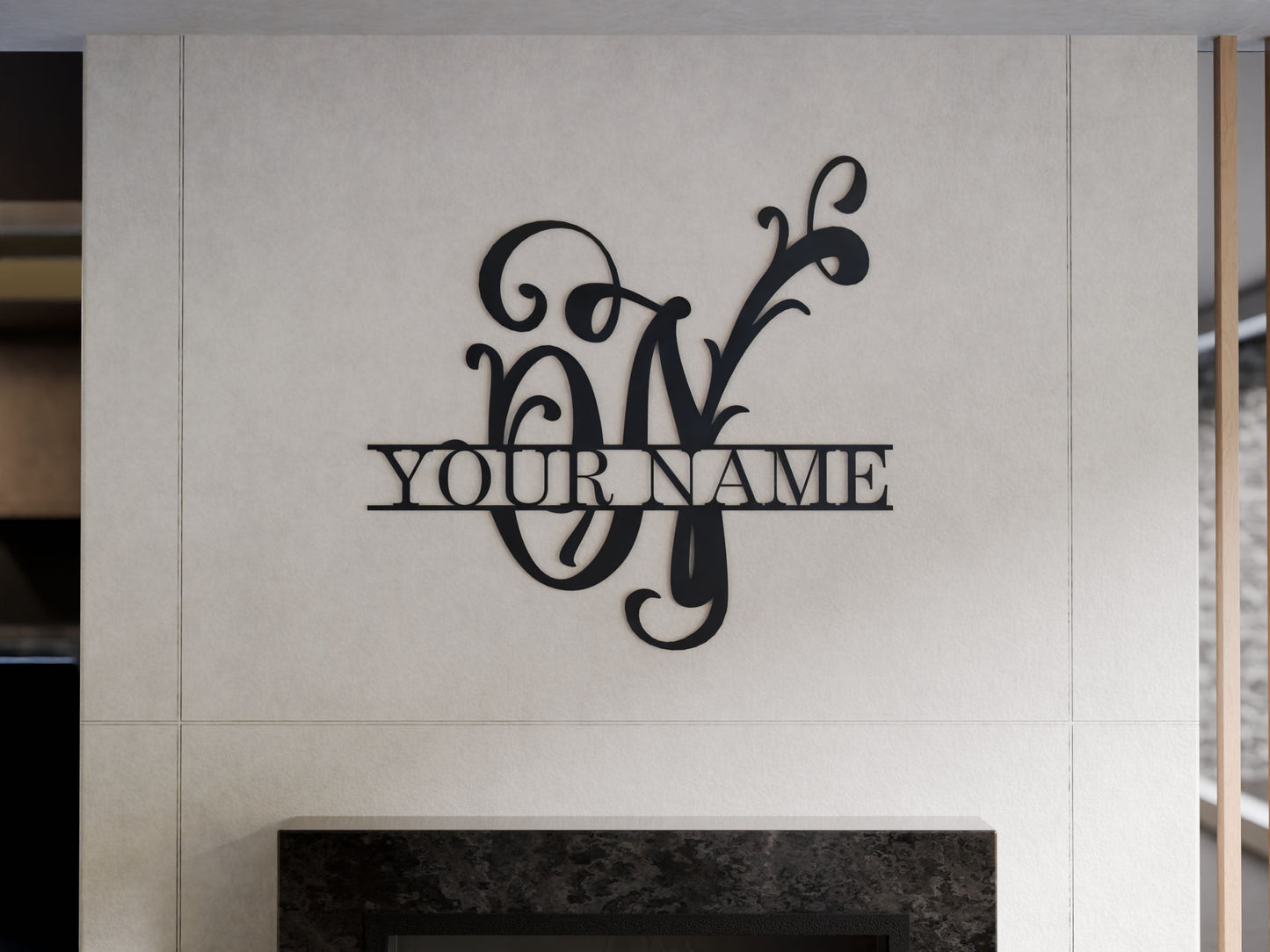 Cursive Monogram with Custom Name