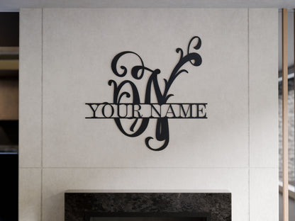 Cursive Monogram with Custom Name