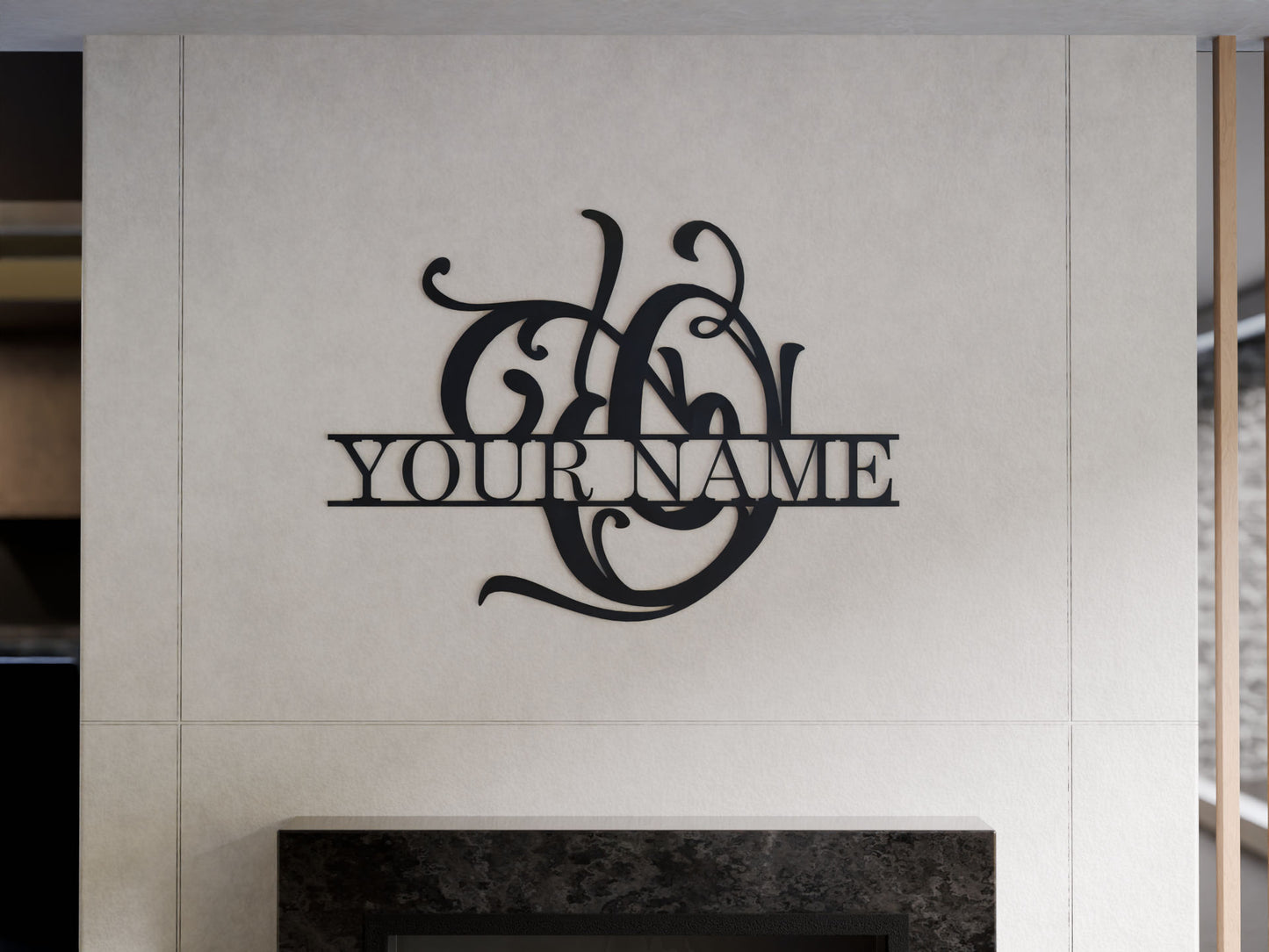 Cursive Monogram with Custom Name