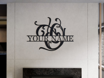 Cursive Monogram with Custom Name