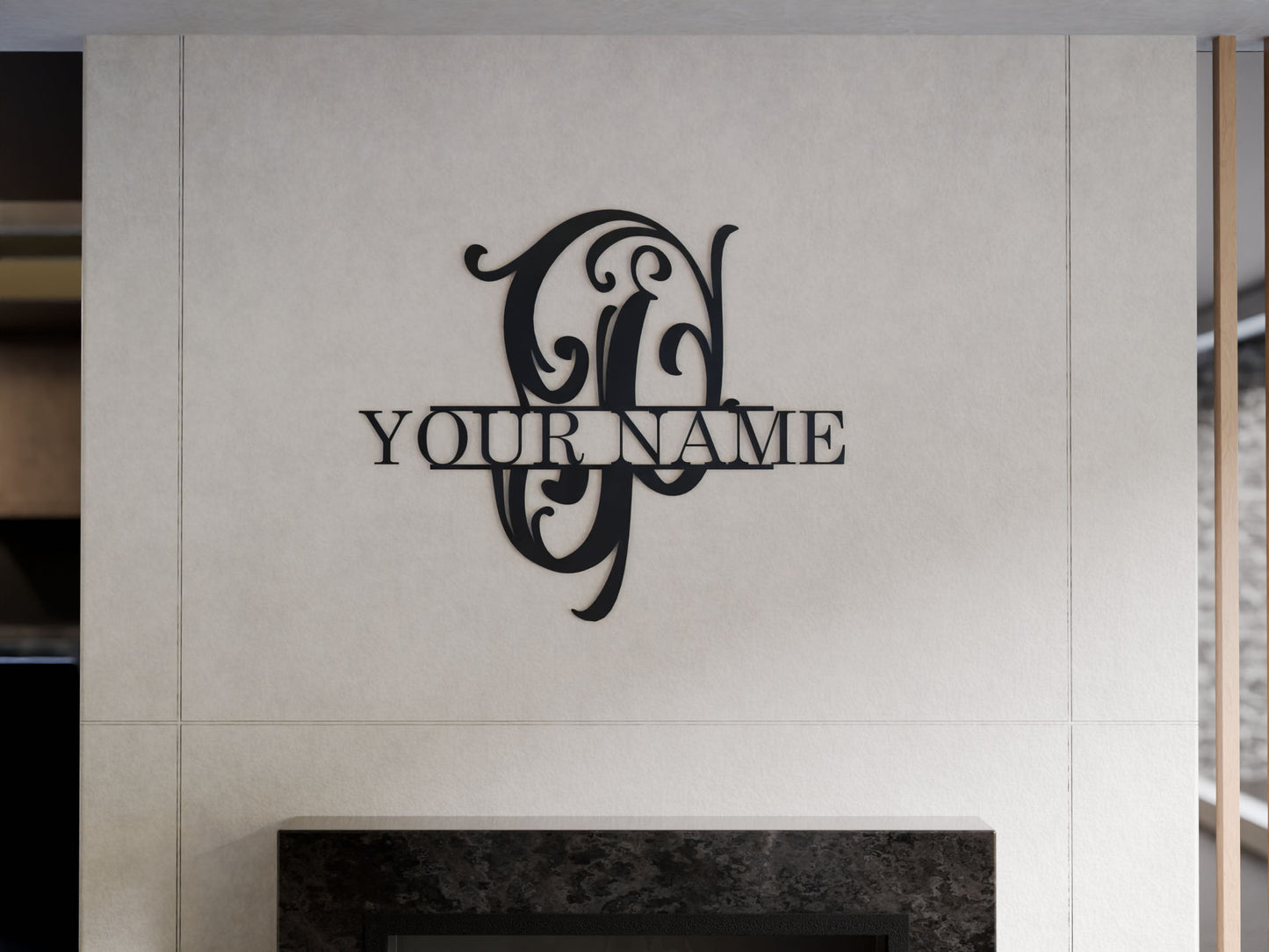 Cursive Monogram with Custom Name