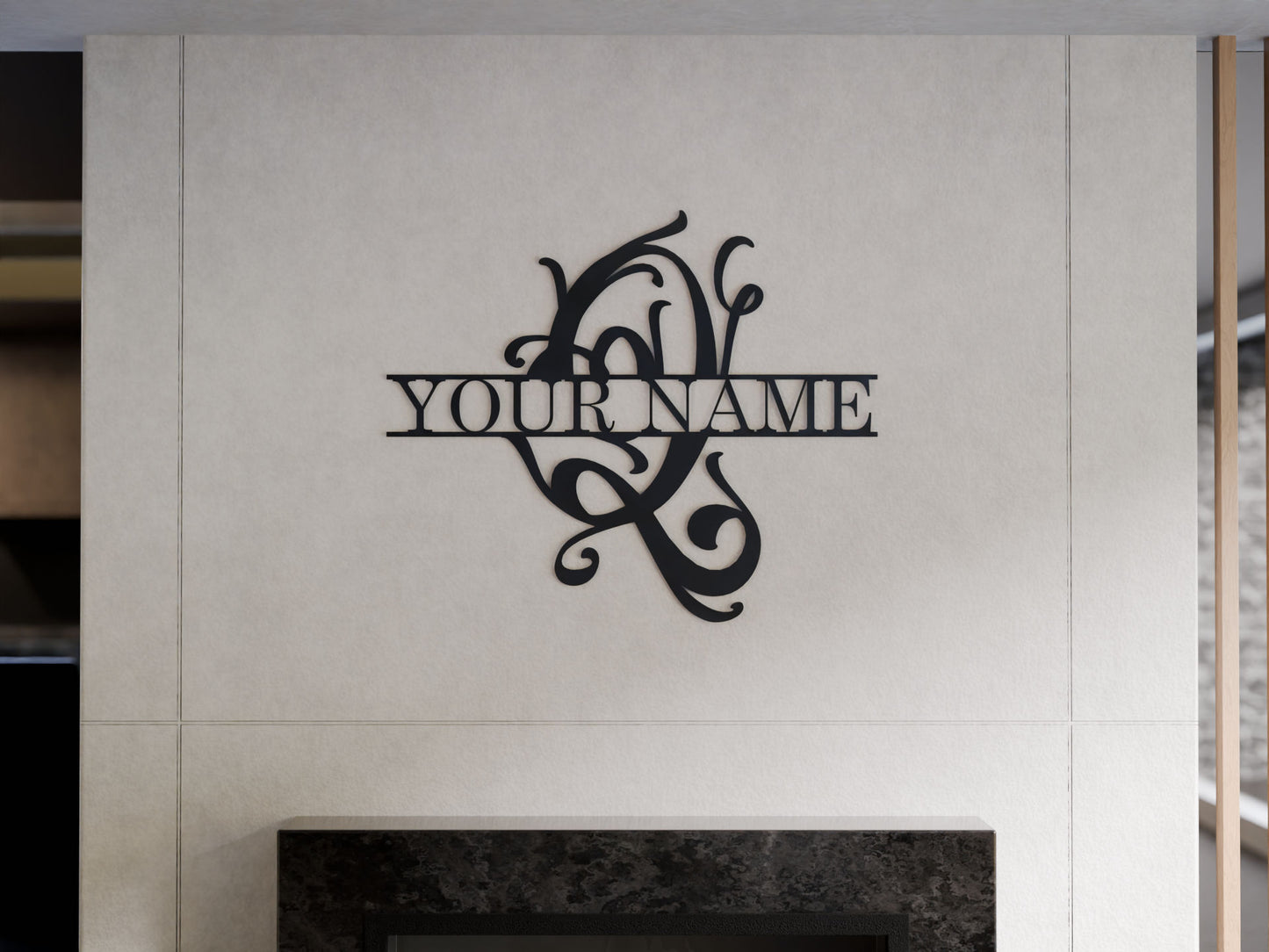 Cursive Monogram with Custom Name