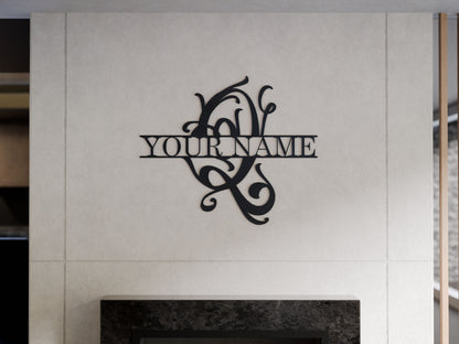 Cursive Monogram with Custom Name