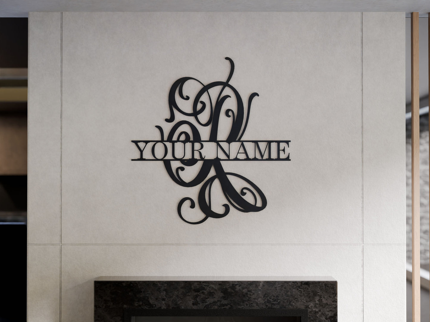 Cursive Monogram with Custom Name