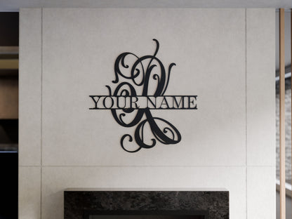 Cursive Monogram with Custom Name