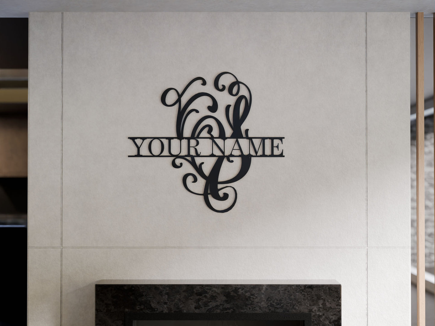Cursive Monogram with Custom Name