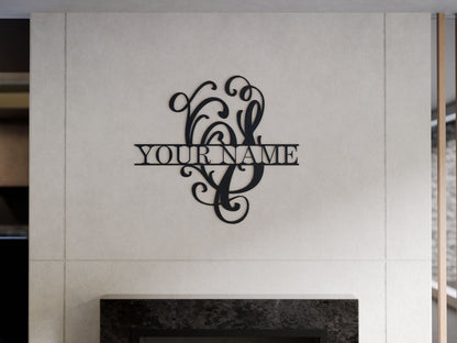 Cursive Monogram with Custom Name