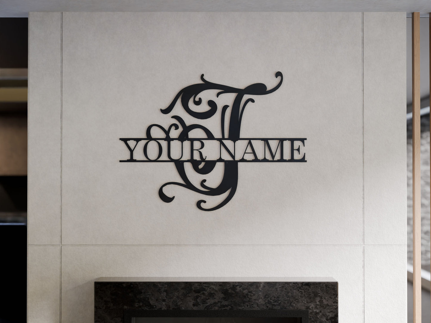Cursive Monogram with Custom Name