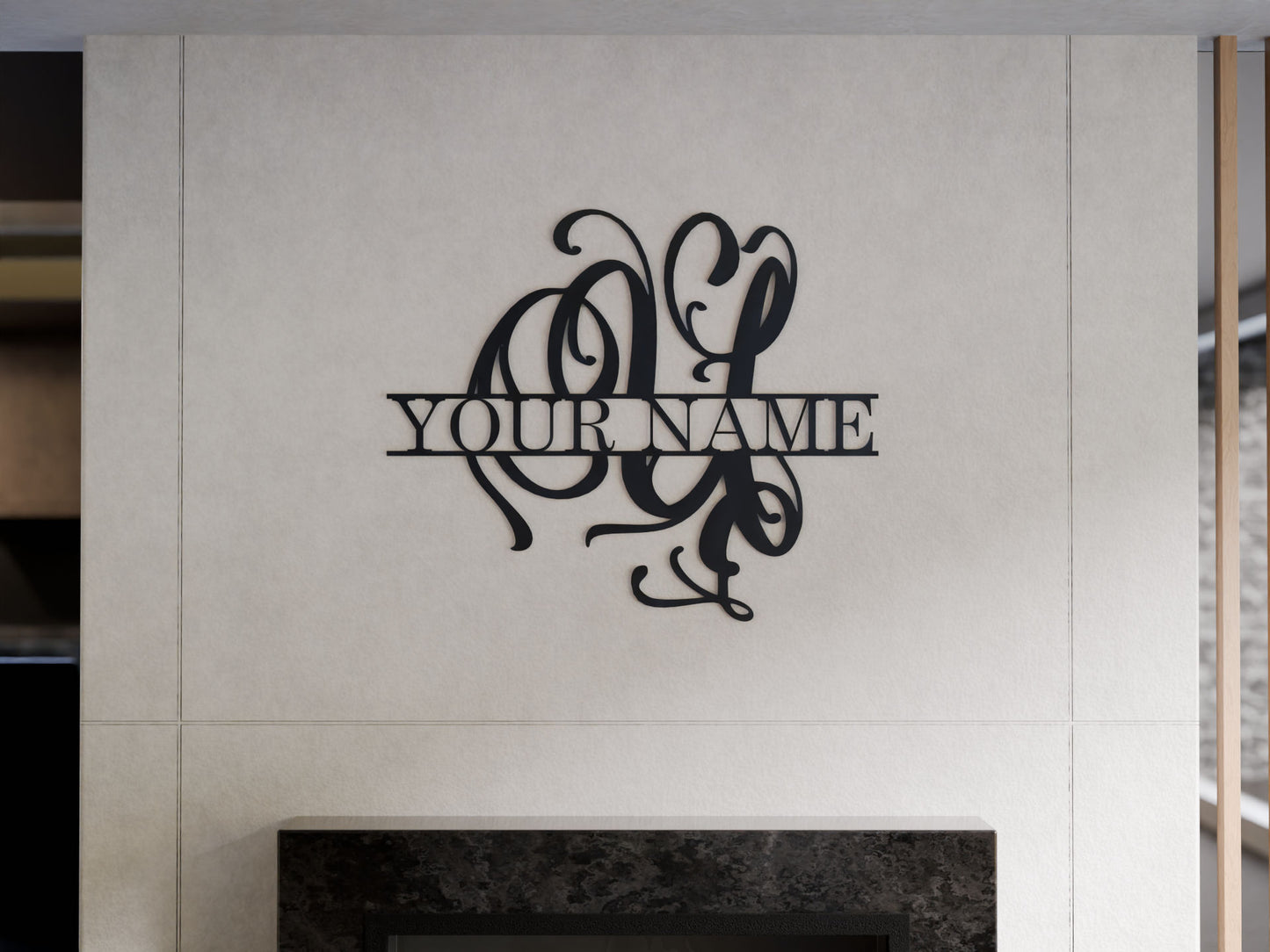 Cursive Monogram with Custom Name