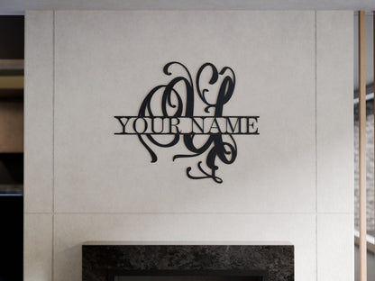 Cursive Monogram with Custom Name