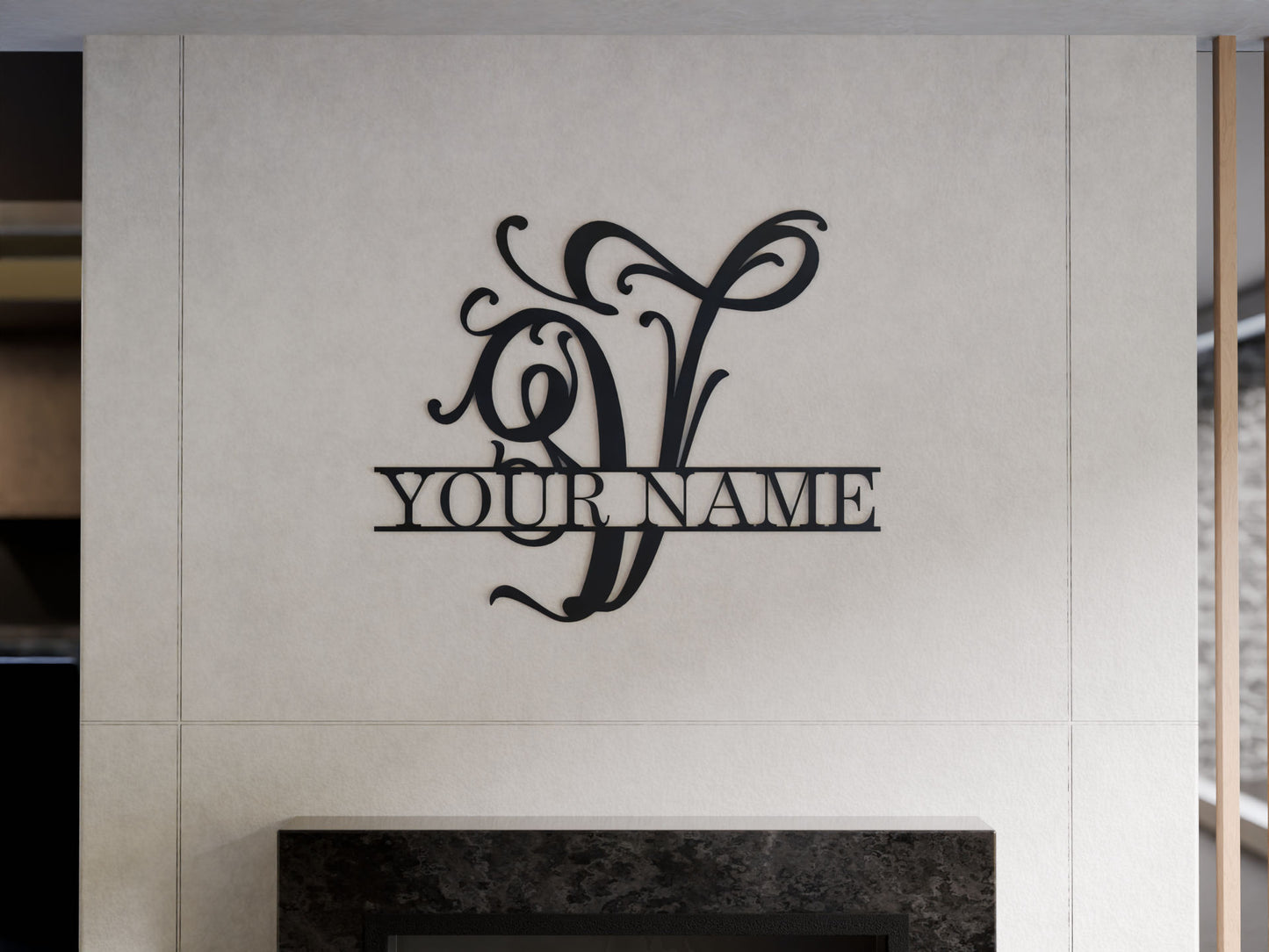 Cursive Monogram with Custom Name