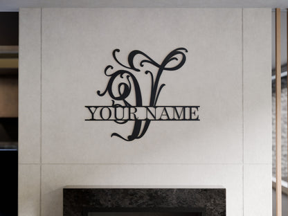 Cursive Monogram with Custom Name
