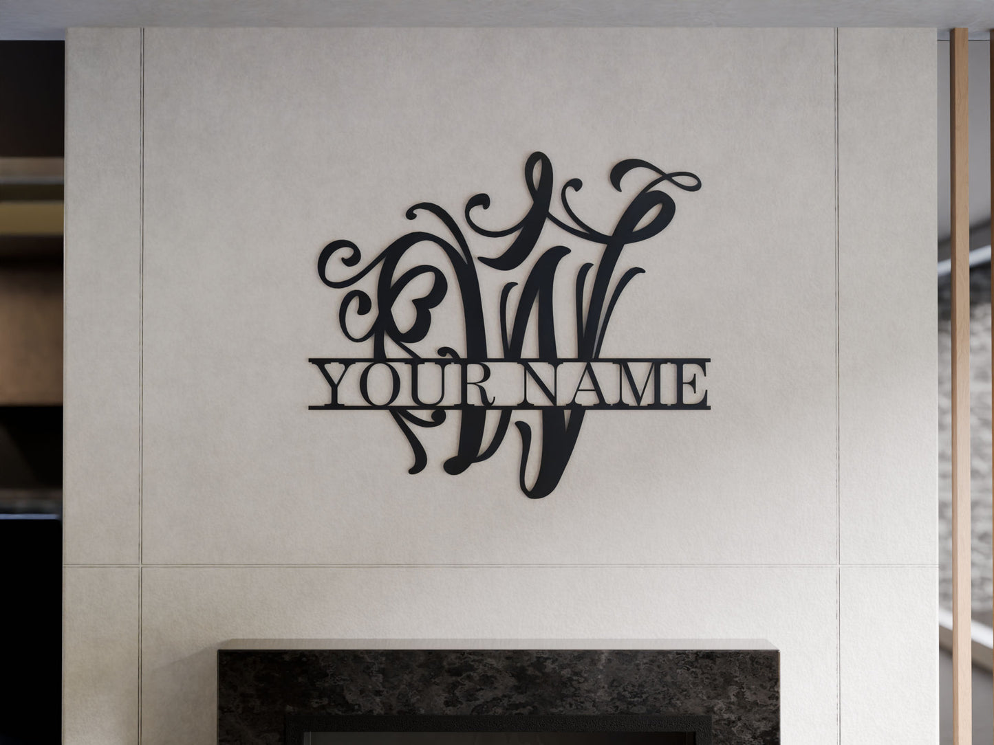Cursive Monogram with Custom Name