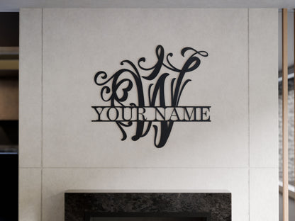 Cursive Monogram with Custom Name