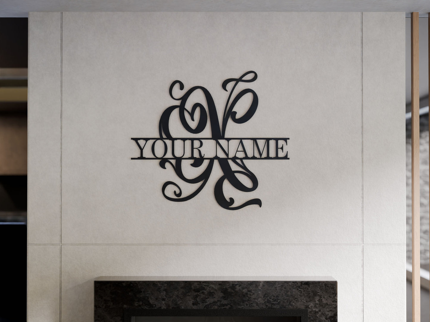 Cursive Monogram with Custom Name